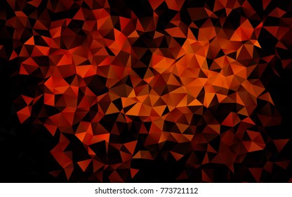 Light Orange vector abstract mosaic pattern. A sample with polygonal shapes. Triangular pattern for your business design.