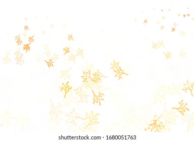 Light Orange vector abstract pattern with sakura. Brand new colored illustration with leaves and branches. New template for your design.