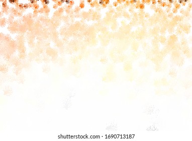 Light Orange vector abstract pattern with leaves. An elegant bright illustration with leaves and branches. Pattern for wallpapers, coloring books.