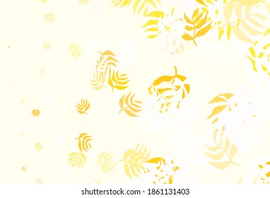 Light Orange vector abstract pattern with leaves. Creative illustration in blurred style with leaves. Pattern for heads of websites, designs.