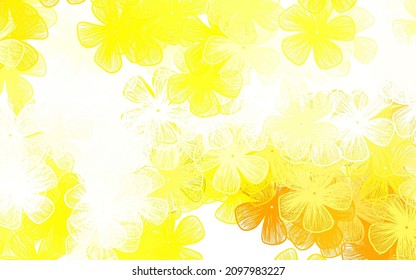 Light Orange vector abstract pattern with flowers Colorful illustration with flowers in doodle style. Brand new style for your business design.