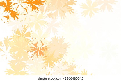 Light Orange vector abstract pattern with flowers. Flowers in natural style on white background. A new texture for your wallpaper design.