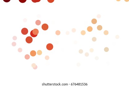 Light Orange vector abstract pattern with circles. Geometry template for your business design. Background with colored spheres.