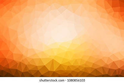 Light Orange vector abstract polygonal template. Shining colorful illustration with triangles. Brand new design for your business.