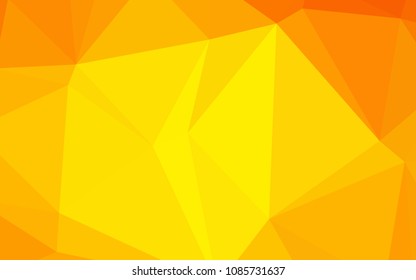 Light Orange vector abstract polygonal template. Colorful illustration in polygonal style with gradient. The best triangular design for your business.