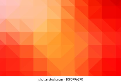 Light Orange vector abstract polygonal template. Polygonal abstract illustration with gradient. Triangular pattern for your design.