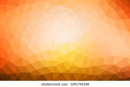 Light Orange vector abstract polygonal pattern. Shining polygonal illustration, which consist of triangles. New template for your brand book.