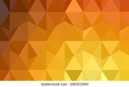 Light Orange vector abstract polygonal background. Geometric illustration in Origami style with gradient.  Best triangular design for your business.