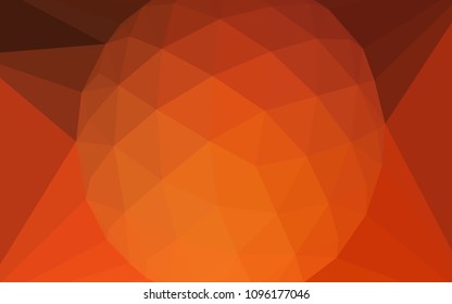 Light Orange vector abstract polygonal background with a gem in a centre. Polygonal illustration, which consists of triangles. Brand new style for your business design.