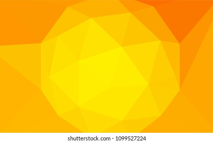 Light Orange vector abstract polygonal background. Shining polygonal illustration, which consist of triangles. Brand new style for your business design.