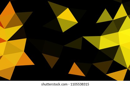 Light Orange vector abstract polygonal abstract polygonal. Glitter abstract illustration with an elegant design. Triangular pattern for your business design.