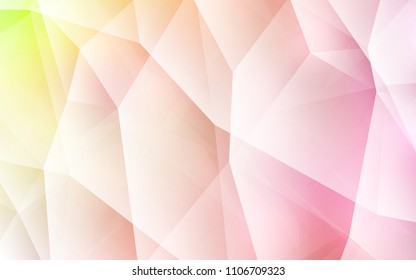 Light Orange vector abstract polygonal template. Triangular geometric sample with gradient.  Brand new style for your business design.