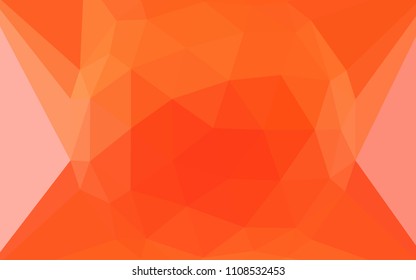 Light Orange vector abstract polygonal background with a gem in a centre. Colorful illustration with gradient. Completely new template for your banner.