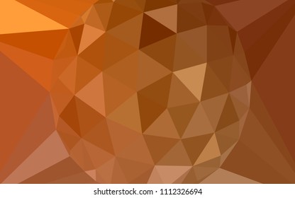 Light Orange vector abstract polygonal template with a gem in a centre. Modern abstract illustration with triangles. Template for cell phone's backgrounds.