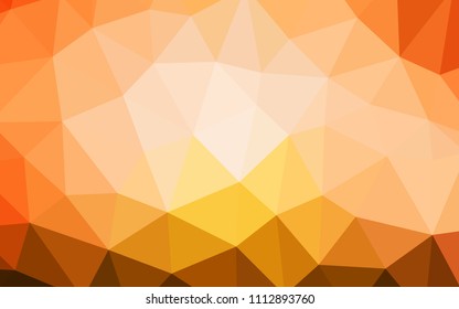 Light Orange vector abstract polygonal background. Colorful abstract illustration with triangles. Brand new design for your business.
