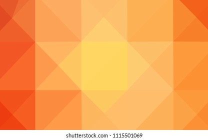 Light Orange vector abstract polygonal template. A completely new color illustration in a  polygonal style. The polygonal design can be used for your web site.