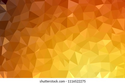 Light Orange vector abstract polygonal pattern. Glitter abstract illustration with an elegant triangles. A completely new design for your leaflet.