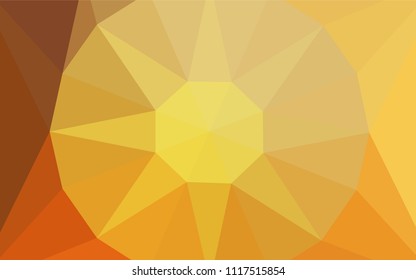 Light Orange vector abstract polygonal pattern with a gem in a centre. Shining colorful illustration with triangles. Polygonal design for your web site.