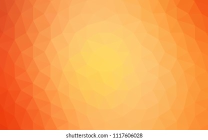 Light Orange vector abstract polygonal template. Colorful illustration in abstract style with triangles. Brand new design for your business.