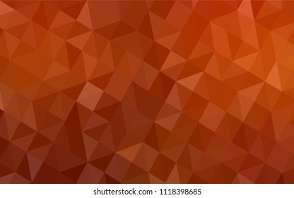 Light Orange vector abstract polygonal template. Shining polygonal illustration, which consist of triangles. Brand new style for your business design.
