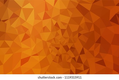 Light Orange vector abstract polygonal background. Triangular geometric sample with gradient.  Best triangular design for your business.