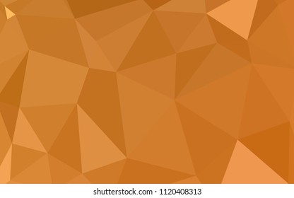 Light Orange vector abstract polygonal pattern. Glitter abstract illustration with an elegant triangles. Brand new design for your business.
