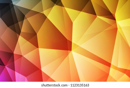Light Orange vector abstract polygonal template. Triangular geometric sample with gradient.  A completely new design for your leaflet.