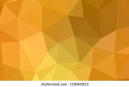 Light Orange vector abstract polygonal pattern. Modern abstract illustration with triangles. Best triangular design for your business.