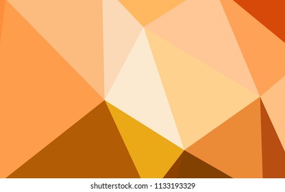 Light Orange vector abstract polygonal template. Triangular geometric sample with gradient.  Best triangular design for your business.