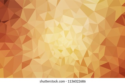 Light Orange vector abstract polygonal template. Creative illustration in halftone style with triangles. Triangular pattern for your design.