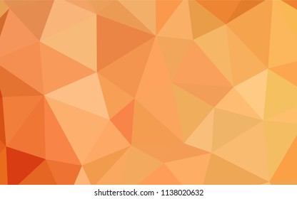 Light Orange vector abstract polygonal background. Geometric illustration in Origami style with gradient.  Textured pattern for your backgrounds.
