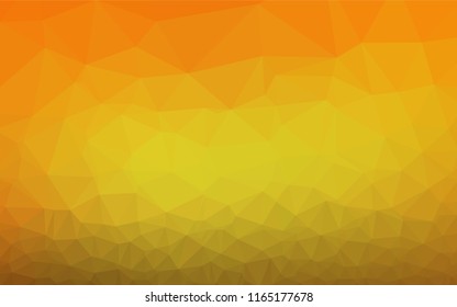 Light Orange vector abstract polygonal layout. Shining illustration, which consist of triangles. Brand new design for your business.