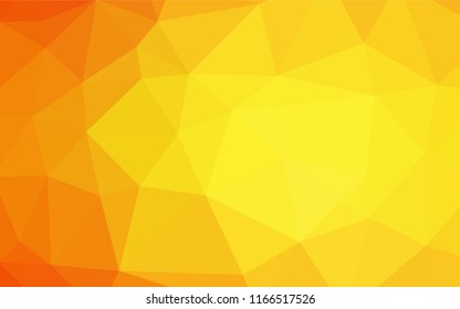 Light Orange vector abstract polygonal layout. Shining illustration, which consist of triangles. A completely new design for your business.