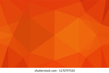 Light Orange vector abstract polygonal layout. A vague abstract illustration with gradient. Triangular pattern for your business design.