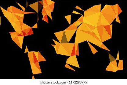 Light Orange vector abstract polygonal texture. A sample with polygonal shapes. The completely new template can be used for your brand book.