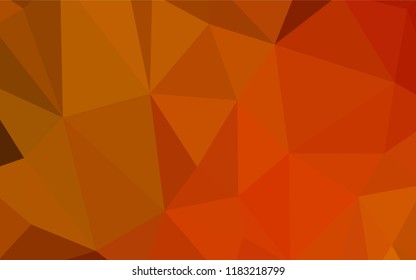 Light Orange vector abstract polygonal background. Shining polygonal illustration, which consist of triangles. Best triangular design for your business.