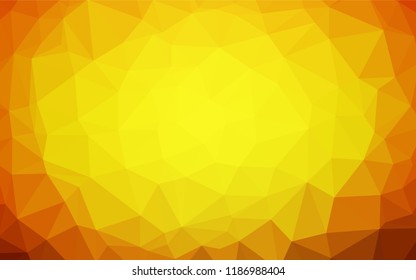 Light Orange vector abstract polygonal cover. Shining colored illustration in a Brand new style. The best triangular design for your business.