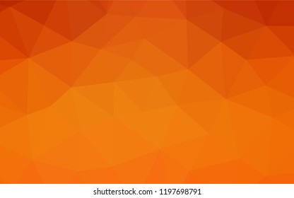 Light Orange vector abstract polygonal layout. Geometric illustration in Origami style with gradient.  The best triangular design for your business.
