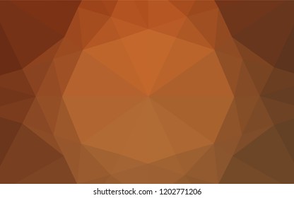 Light Orange vector abstract polygonal layout. Triangular geometric sample with gradient.  A new texture for your design.