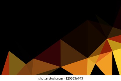 Light Orange vector abstract polygonal cover. Shining illustration, which consist of triangles. Triangular pattern for your business design.
