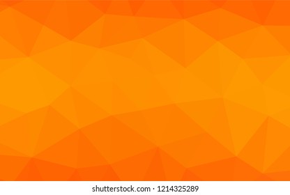 Light Orange vector abstract polygonal texture. An elegant bright illustration with gradient. The best triangular design for your business.