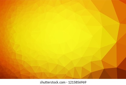 Light Orange vector abstract polygonal layout. Triangular geometric sample with gradient.  The textured pattern can be used for background.