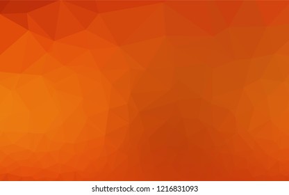 Light Orange vector abstract polygonal texture. A vague abstract illustration with gradient. Triangular pattern for your business design.