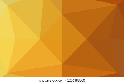 Light Orange vector abstract polygonal layout. Triangular geometric sample with gradient.  The textured pattern can be used for background.