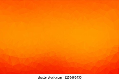 Light Orange vector abstract polygonal texture. Shining illustration, which consist of triangles. The polygonal design can be used for your web site.