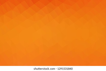 Light Orange vector abstract polygonal texture. Triangular geometric sample with gradient.  Textured pattern for background.