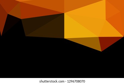 Light Orange vector abstract polygonal texture. Brand new colorful illustration in with gradient. Textured pattern for background.