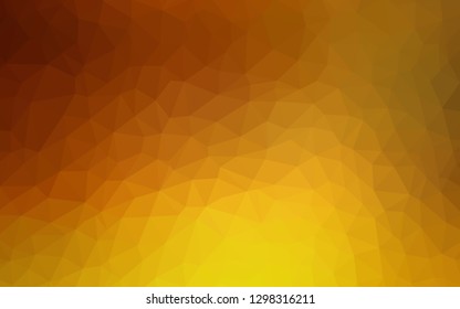 Light Orange vector abstract polygonal background. Geometric illustration in Origami style with gradient.  Brand new style for your business design.