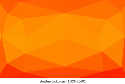 Light Orange vector abstract polygonal texture. Glitter abstract illustration with an elegant design. Polygonal design for your web site.