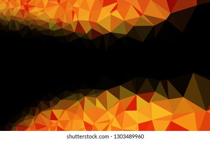 Light Orange vector abstract polygonal texture. Triangular geometric sample with gradient.  Polygonal design for your web site.